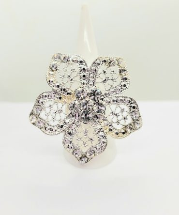 Crystal large flower ring