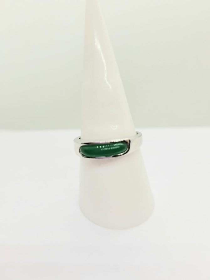 Green silver ring