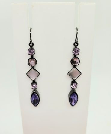 Pink purple drop earrings
