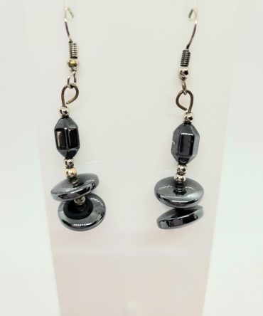 Black hematite earrings