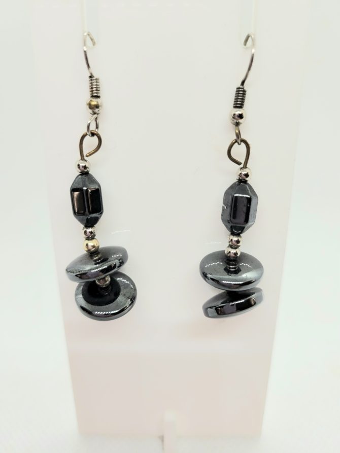 Black hematite earrings