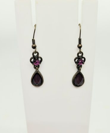 Purple teardrop earrings vintage