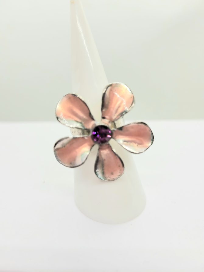 large pink flower ring