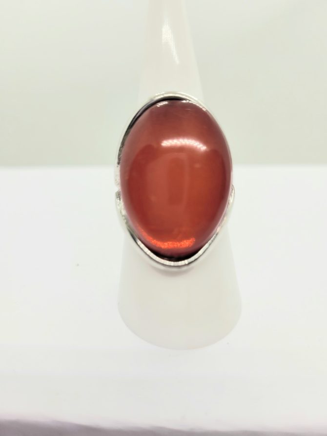 Large red oval ring vintage