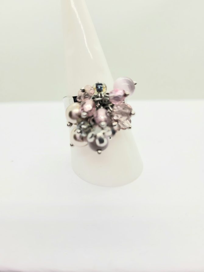 Pink bead ring