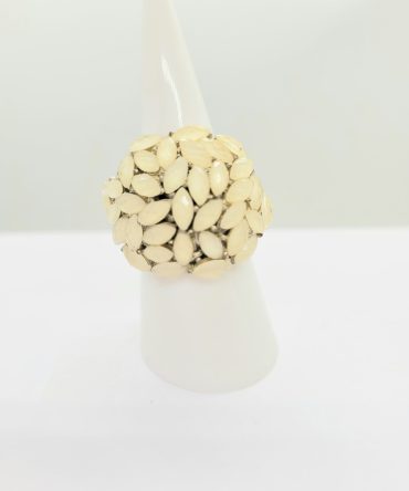 Large cream multi bead ring vintage