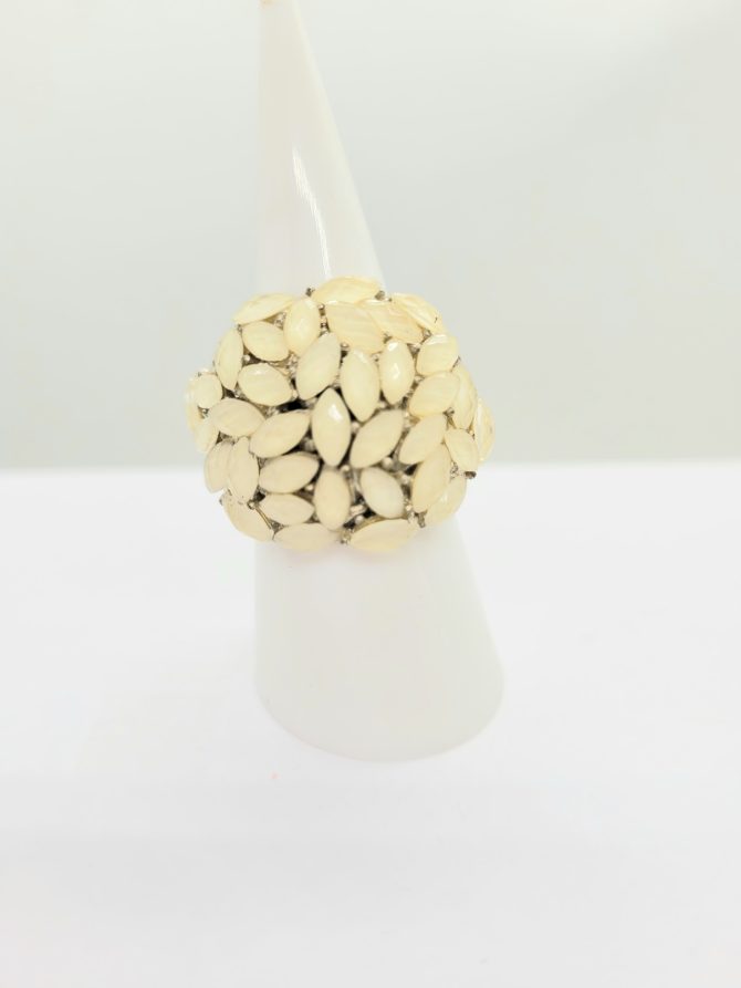 Large cream multi bead ring vintage