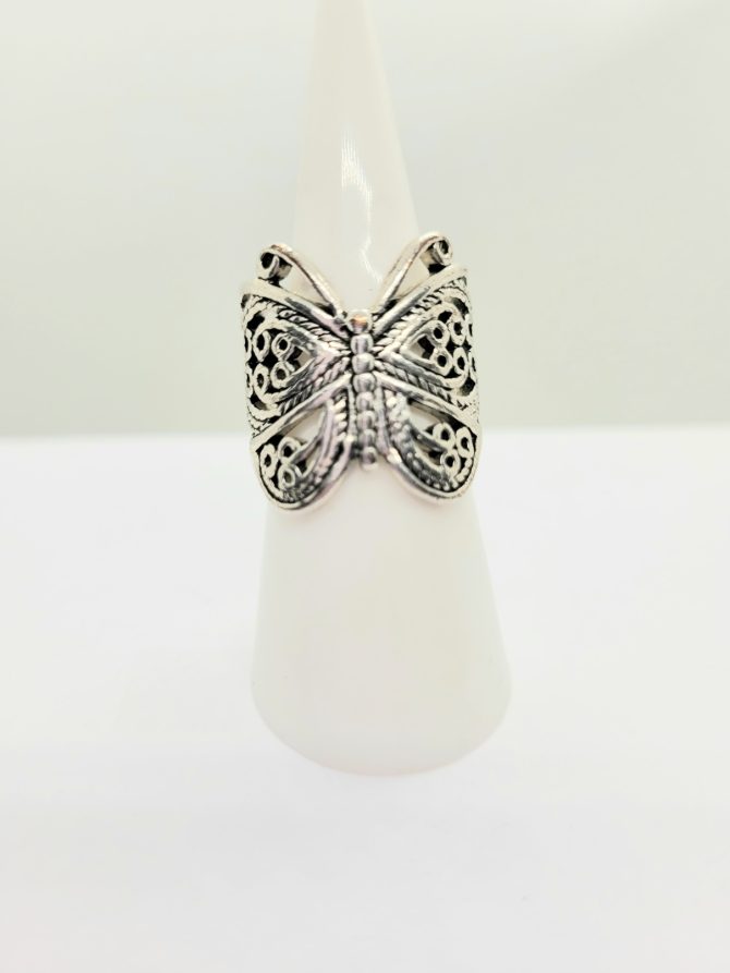 Butterfly silver ring vintage