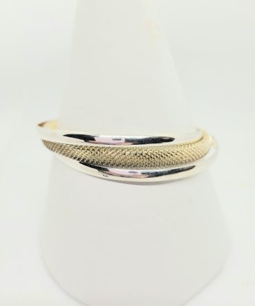 Triple silver bangle