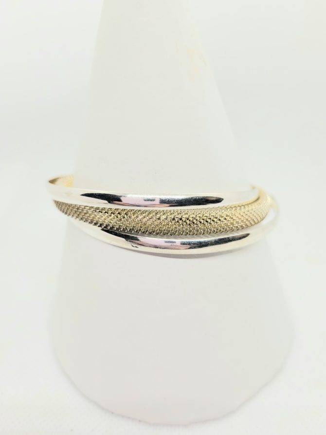 Triple silver bangle