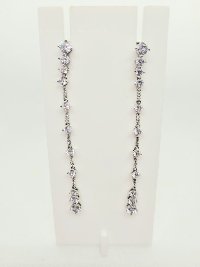 Diamante long drop earrings