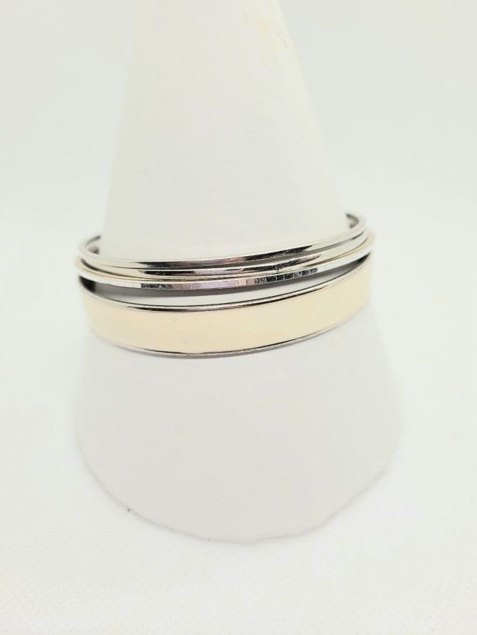 Cream silver bangles