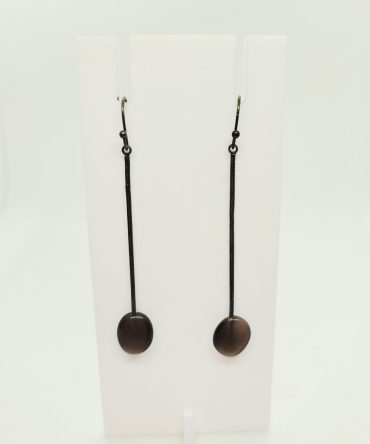 Brown bead long earrings