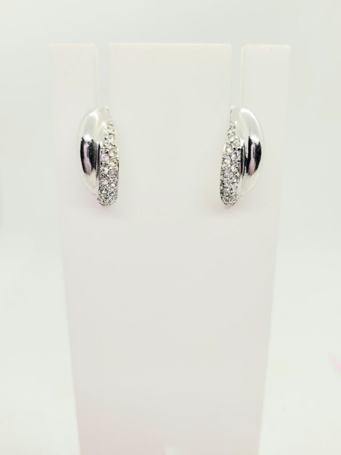 Diamante curve earrings