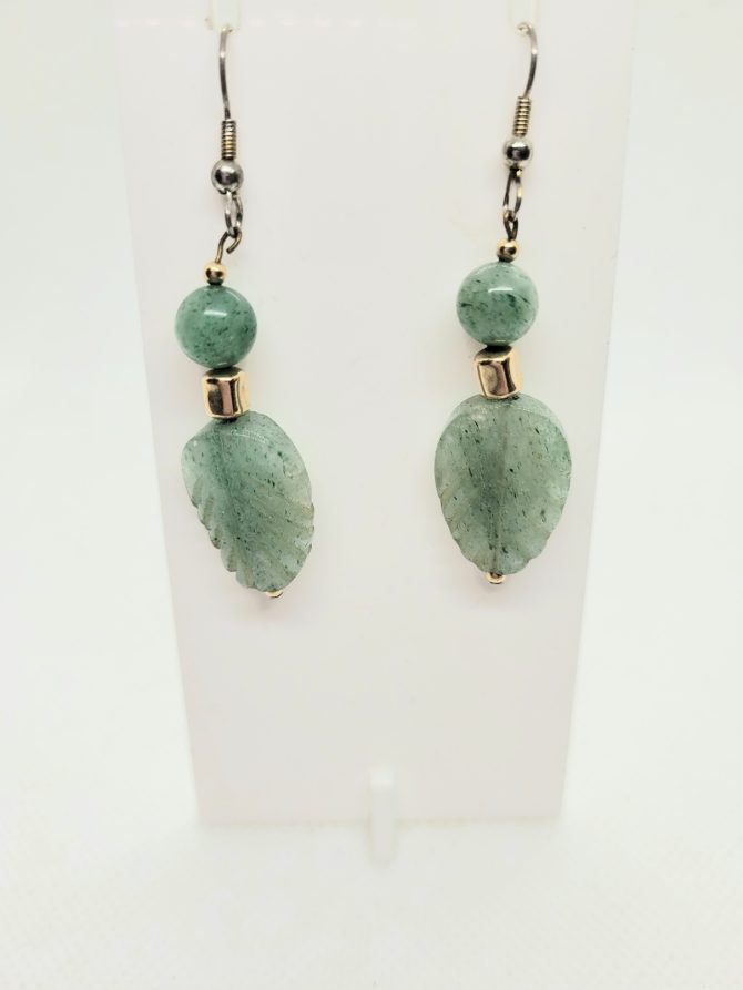 Green gold drop earrings