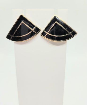 Black triangle earrings