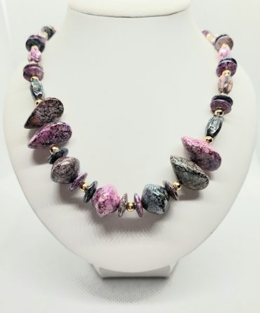 Purple bead necklace
