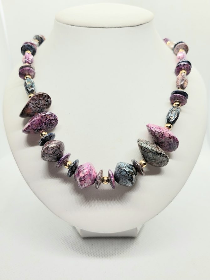 Purple bead necklace