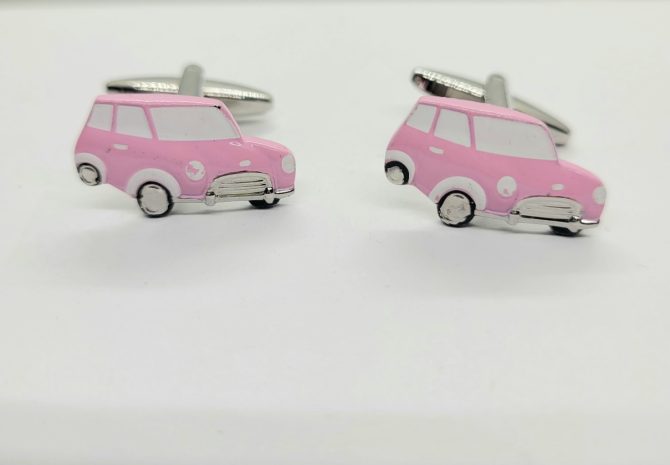 Pink car cufflinks