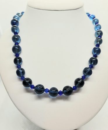 Blue glass necklace