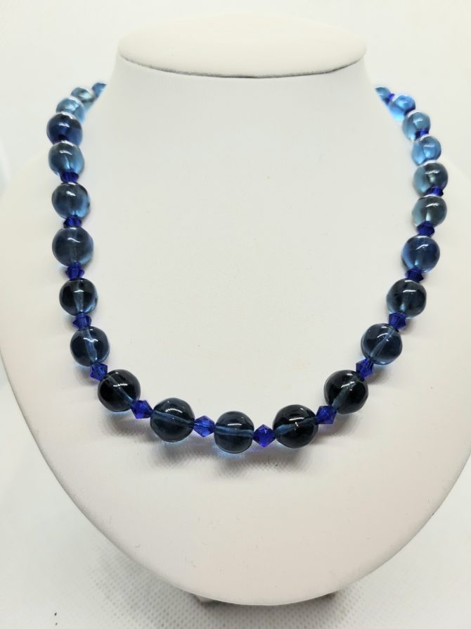 Blue glass necklace