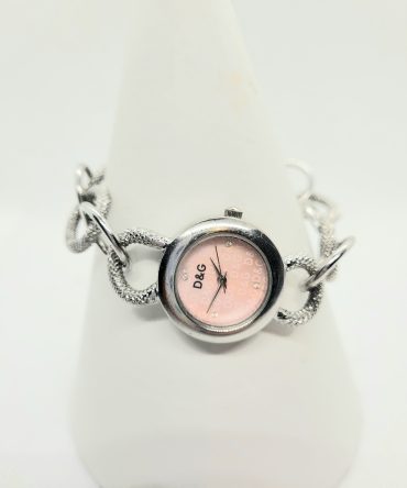 Pink silver watch