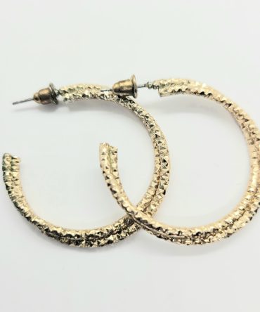 Double hoop gold earrings