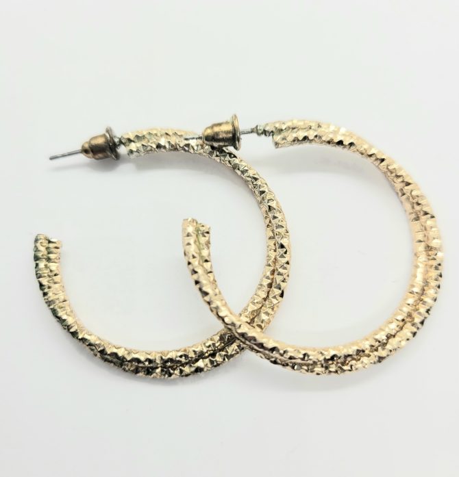 Double hoop gold earrings