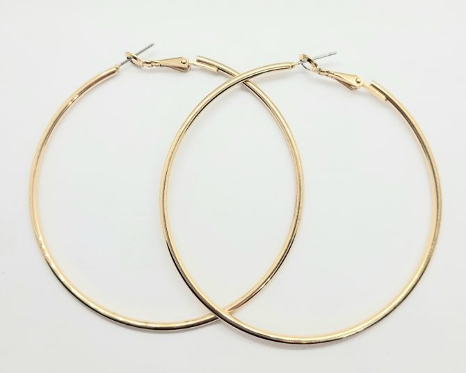 Large gold hoop earrings