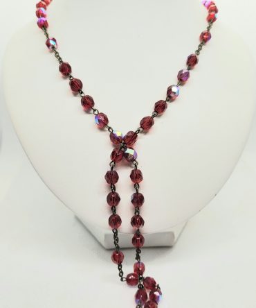 Bead red sparkle necklace vintage
