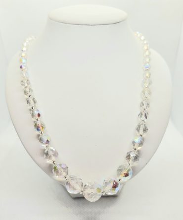 Clear bead sparkle necklace vintage