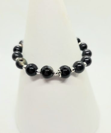 Black glass bracelet