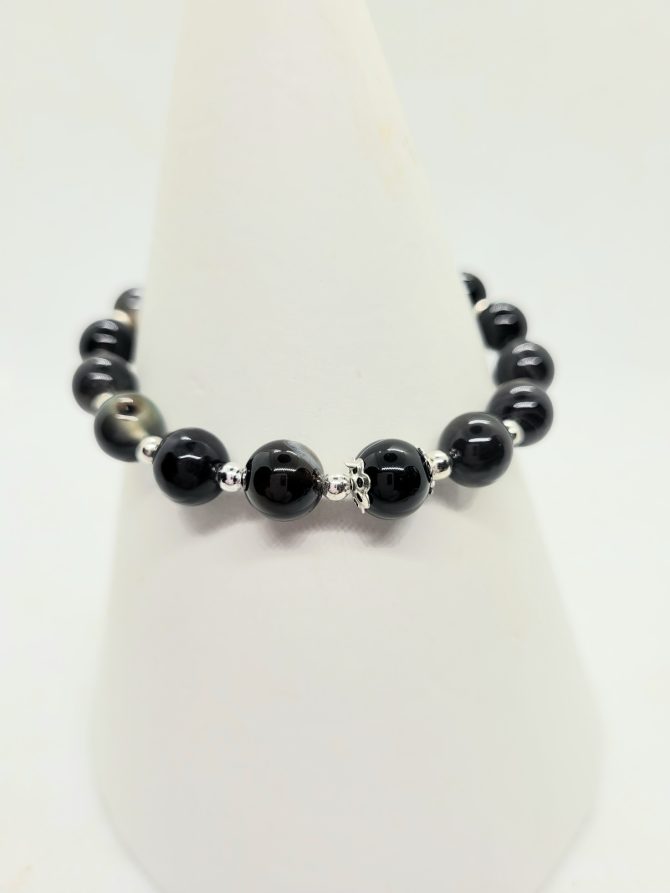 Black glass bracelet
