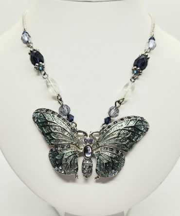 Green butterfly necklace