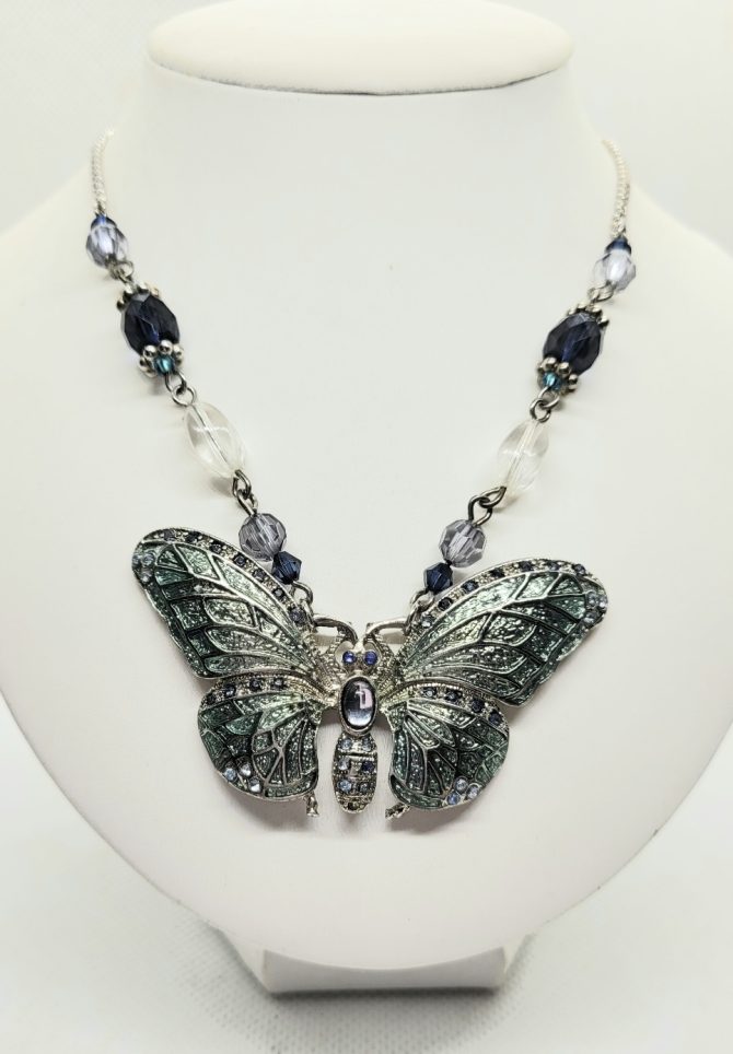 Green butterfly necklace