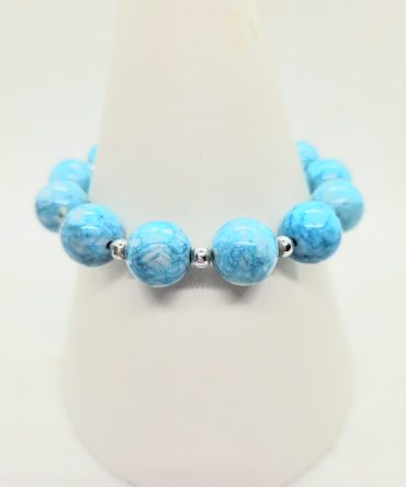 Blue glass bracelet