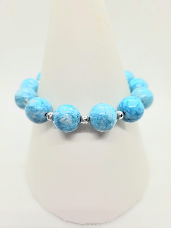 Blue glass bracelet