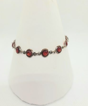 Circle red silver bracelet vintage
