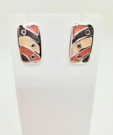 Brown orange earrings