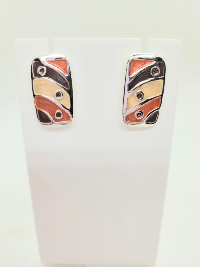 Brown orange earrings