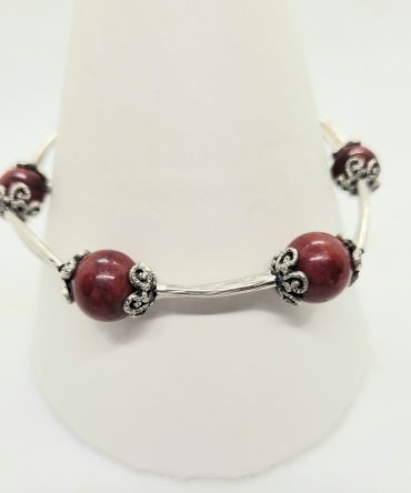 Red silver bracelet