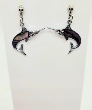 Abalone fish earrings