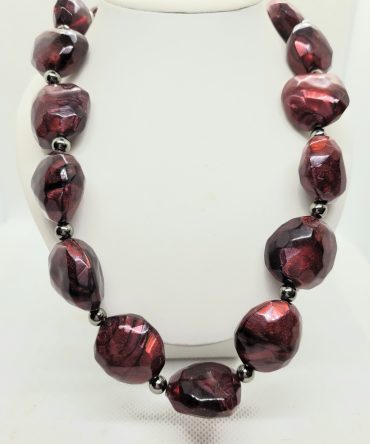 Large red bead necklace