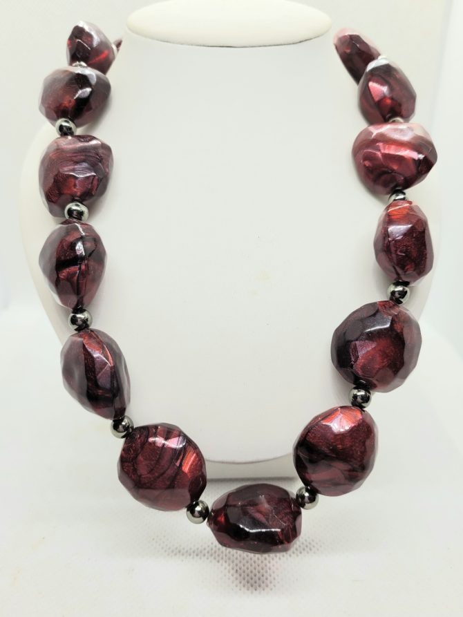 Large red bead necklace