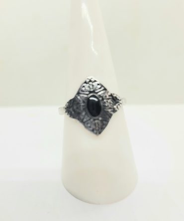 Black silver decorative ring