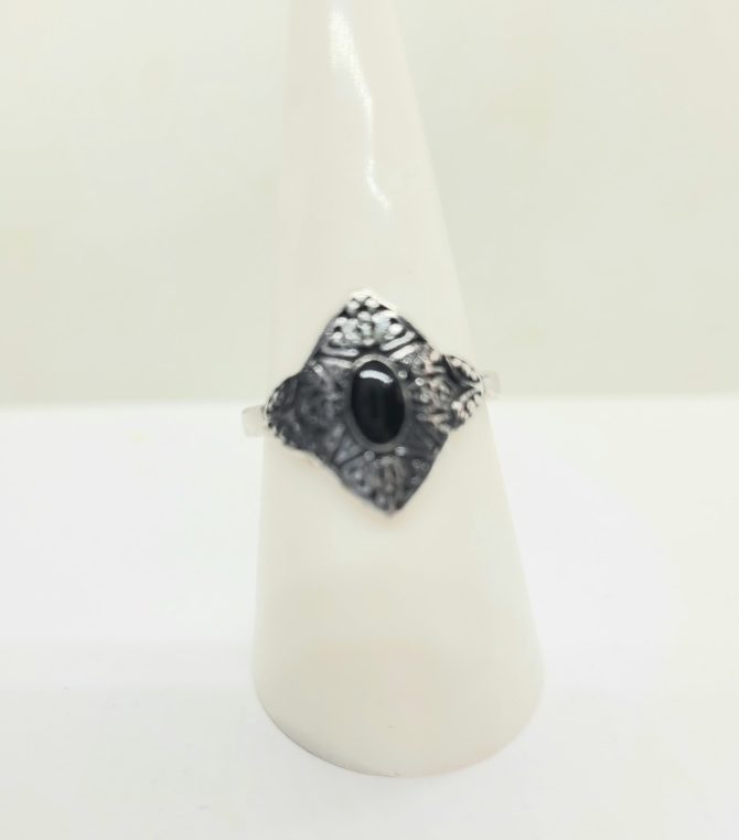 Black silver decorative ring