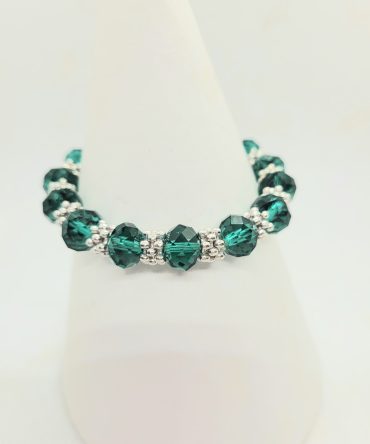 Green silver bead bracelet