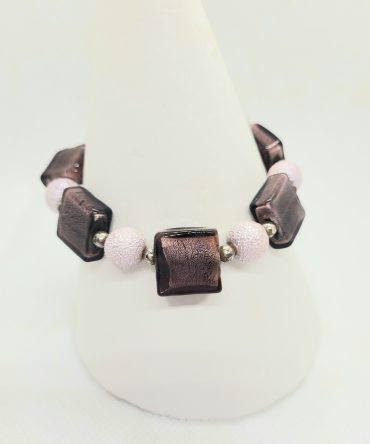 Pink purple bead bracelet