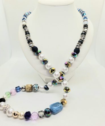 Bead pearl multicoloured necklace