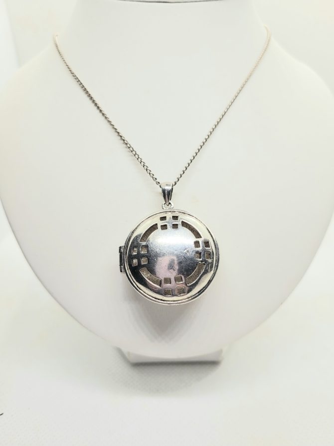 Locket silver necklace